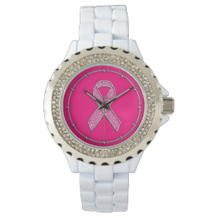 Montre Accent Chrome Parties scintillant Style rose Ruban