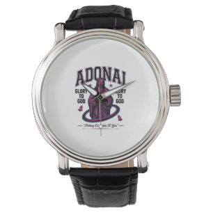 Montre Adonai Gloire à Dieu Vintage Christian Vector Desi