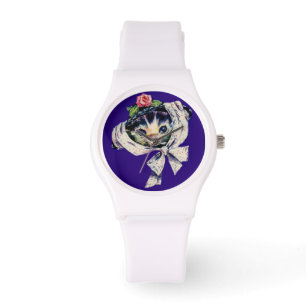 Montre adorable chatte kitten dans un casquette chaton ki