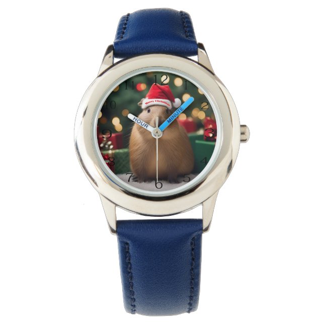 Montre Adorable Noël Capybara, enfants Regardez (devant)
