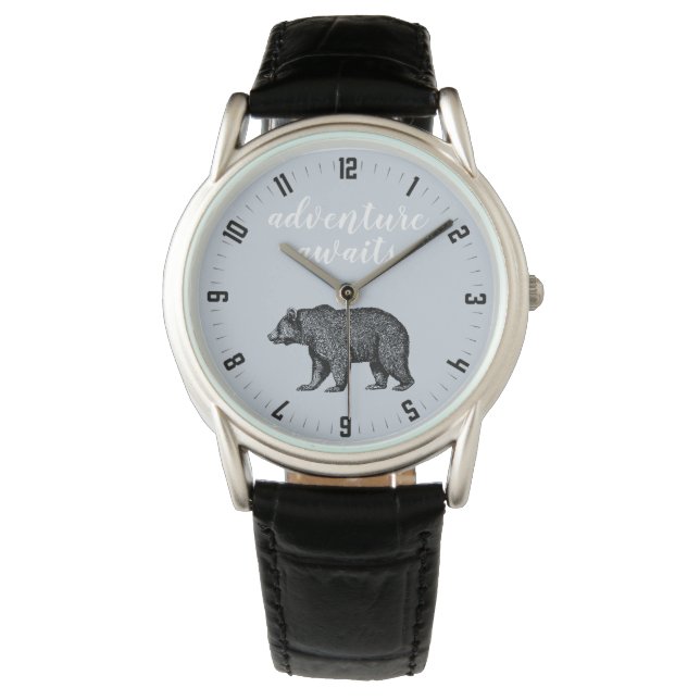 Montre Adventure Await Rustic Walking Bear Randonnée Watc (devant)