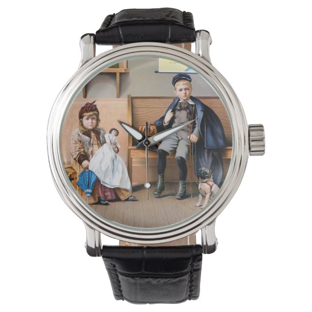 MONTRE AFFICHAGE SUR LA ROUTE FERROVIAIRE, 1898 (devant)