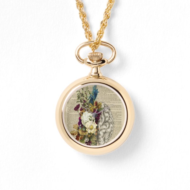 Montre affiche d'anatomie du cerveau floral médical (Recto)