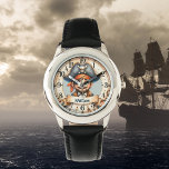 Montre Ahoy Time ! Pirate Adventure Watch<br><div class="desc">Time to set sail with our 'Ahoy Time (Heure d'été) Pirate Adventure Watch'! Designed for kids who love the pirate life, this watch features a friendly pirate with an eye patch and a charismatic smile. Encircled by an old-fashioned clock face with a skull and crossbones at the top, this watch...</div>