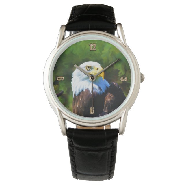 Montre Aigle à tête blanche dans la peinture faunique au  (devant)
