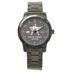 Montre Aigle Brave, Drapeau Américain, Patriotique