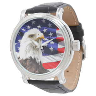 Montre Aigle et drapeau américains