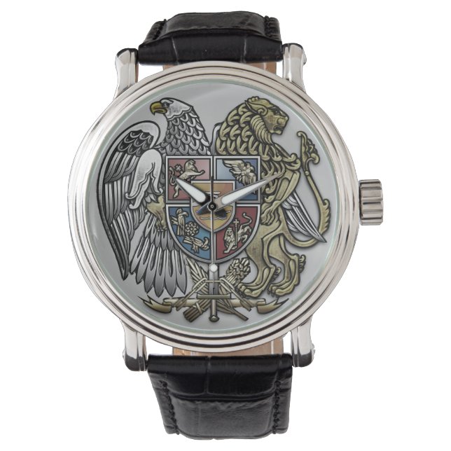 Montre Aigle et Lion Sigla Black Silver | Regarder (devant)