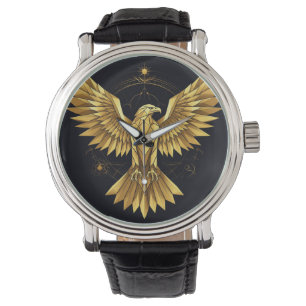 Montre Aigle géométrique doré
