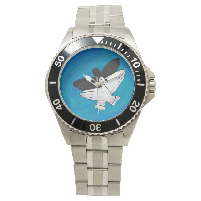Montre Aigle Ombre Sur Bleu (devant)