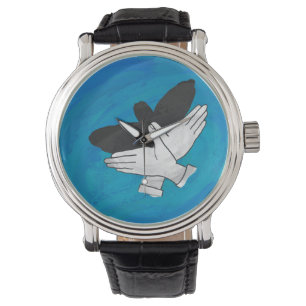 Montre Aigle Ombre Sur Bleu