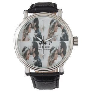 Montre Ajouter couple photo merisier marié ajouter date a