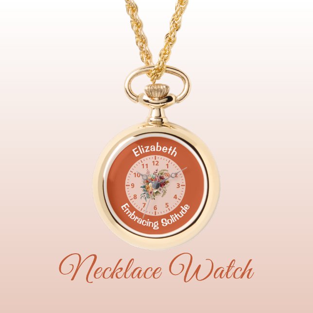 Montre Ajouter le nom floral introverti solitude orange (Créateur téléchargé)