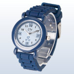 Montre Ajouter les coeurs initiales enfants bleus<br><div class="desc">Cette adorable montre pour enfants est parfaite pour ajouter une touche personnelle ! Customisez-le avec les initiales de votre enfant. C'est un accessoire amusant et pratique qui aide les petits à garder une trace du temps tout en restant élégant. Les couleurs et le design sucré en font un cadeau idéal...</div>