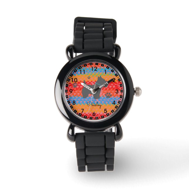 Montre Ajouter Nom filles mignonnes personnalisées chien  (Recto)