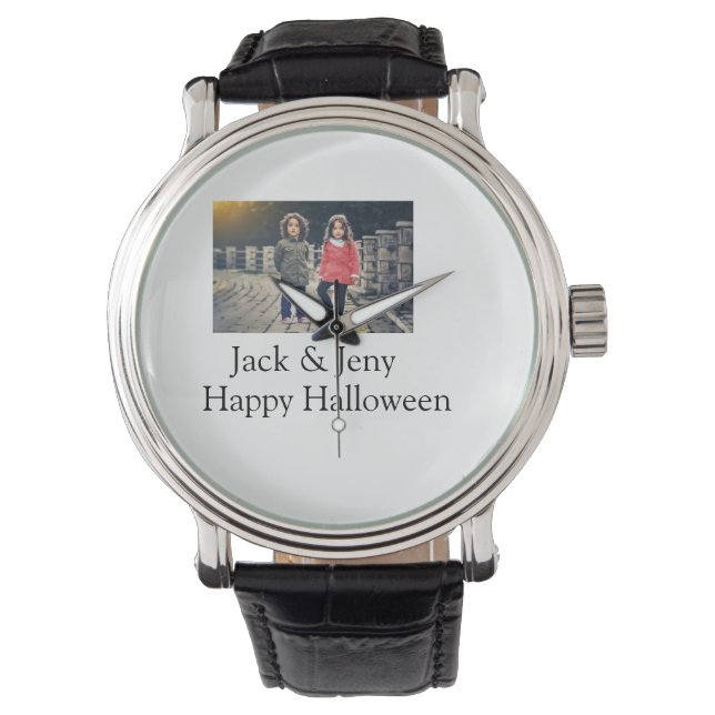 Montre ajouter nom photo texte Halloween enfant fille gar (devant)