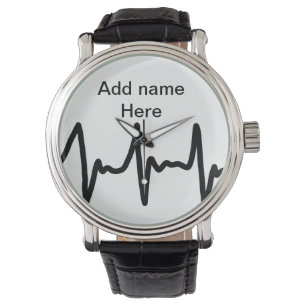 Montre Ajouter votre nom musique noire beats design musiq