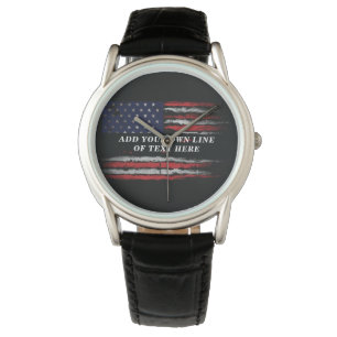 Montre Ajouter votre propre texte sur grunge American fla