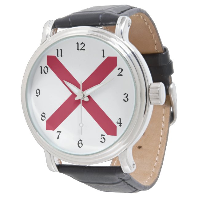 Montre Alabama : Drapeau croisé de St Andrew Crimson (Incliné)