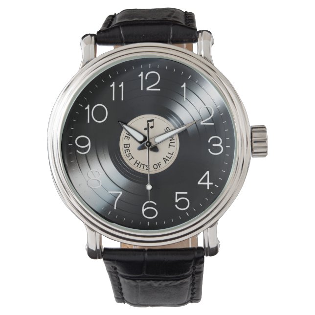 Montre Album Black LP Vinyl Record (devant)