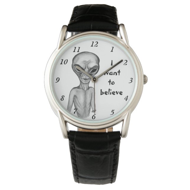 Montre Alien gris, je veux croire (devant)