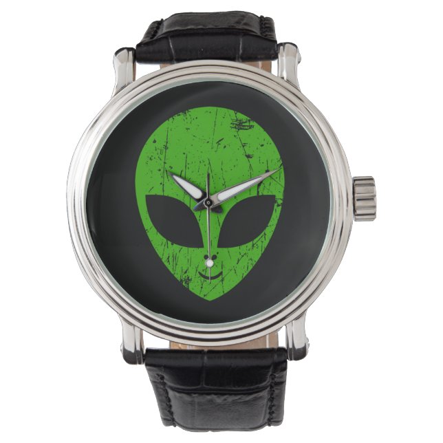 Montre alien vert tête pour science-fiction extraterrestr (devant)
