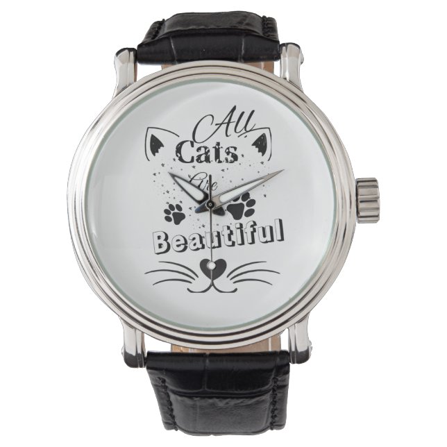 Montre All Cats Are Beautiful – Minimal Cute Cat Design (devant)
