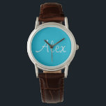 Montre Allant Aqua<br><div class="desc">Cette horloge design aux couleurs aqua est parfaite pour votre maison. Il est également personnalisable pour en faire votre propre.</div>