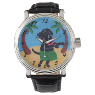 Montre Aloha Black Labrador peinture