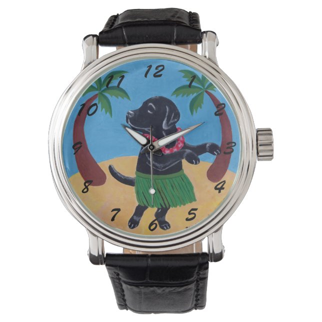 Montre Aloha Black Labrador peinture (devant)