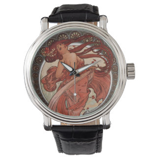 Montre Alphonse Mucha Art Nouveau Lady