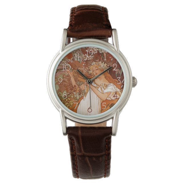 Montre Alphonse Mucha, Quatre Saisons, Printemps (devant)