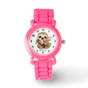 Montre Amateurs de paresse mignons ajouter un nom