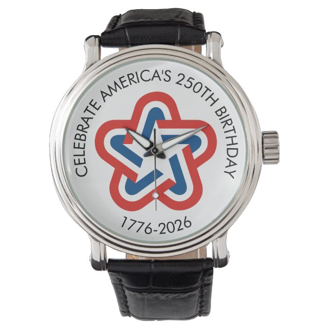 Montre America 250 - 1776-2026 Star Design Vintage (devant)