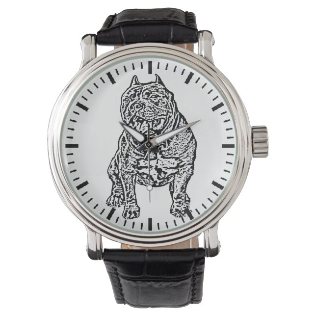 Montre American Bully Dog homme bracelet (devant)