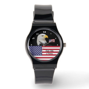 Montre American Flag watch, USA fashion, patriotes /sport