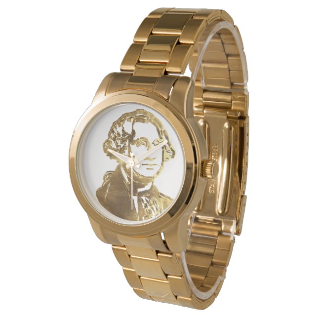 Montre American Président George Washington Portrait Gold (Incliné)