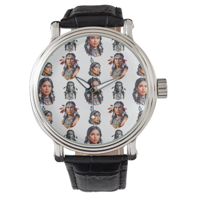 Montre Amérindiens Amérindiens Conception Motif (devant)
