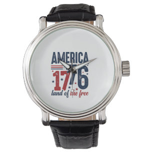 Montre Amérique 1776 Terre de liberté Vintage Patriote Sh