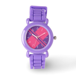 Montre Améthyste et rose chaud