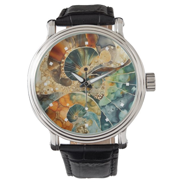 Montre Ammonite Gem Fossil Watch (devant)