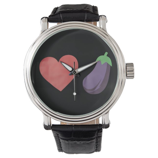 Montre Amour Eggplant Funny Gay Pride LGBTQ (devant)