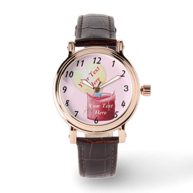 Montre amour en forme de coeur flamme rouge bougie romant (Recto)