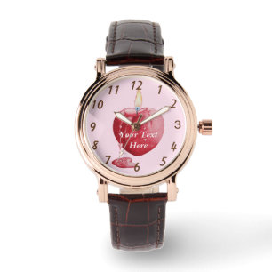 Montre amour en forme de coeur flamme rouge bougie romant