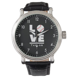 Montre Amour Et Vie Du Ventilateur Sport De Baseball Nom 