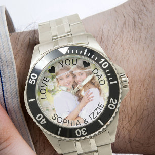 Montre Amour Papa encadré Photo personnalisée