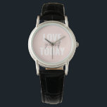 Montre Amour Positif Vous-Même Aujourd'Hui Citation Paste<br><div class="desc">Amour Positif Vous-Même Aujourd'Hui Citation Pastel Rose</div>