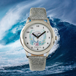 Montre amoureux de dauphins d'aquarelle