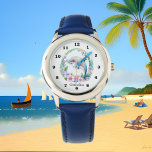 Montre amoureux de dauphins d'aquarelle<br><div class="desc">mignonne amoureux de dauphins d'aquarelle Regarder</div>