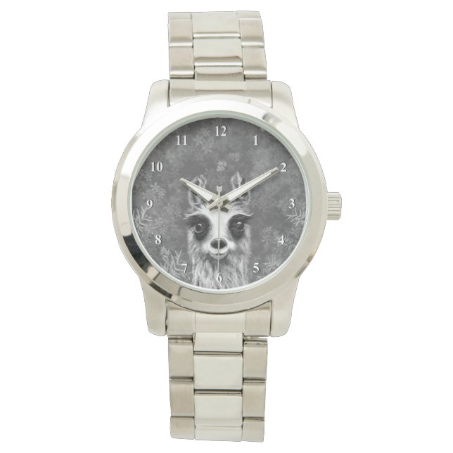 Montre amusante avec Llama curieuse (devant)